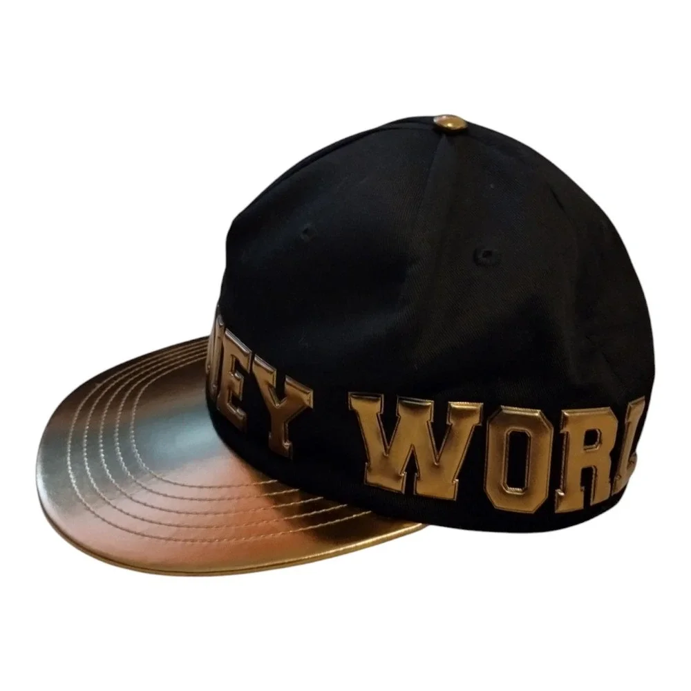 Walt Disney World Parks Black & Gold‎ Adjustable Snapback Cap Hat Adult Size